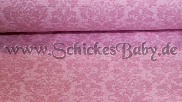 Bündchenstoff Rosa Ornamente